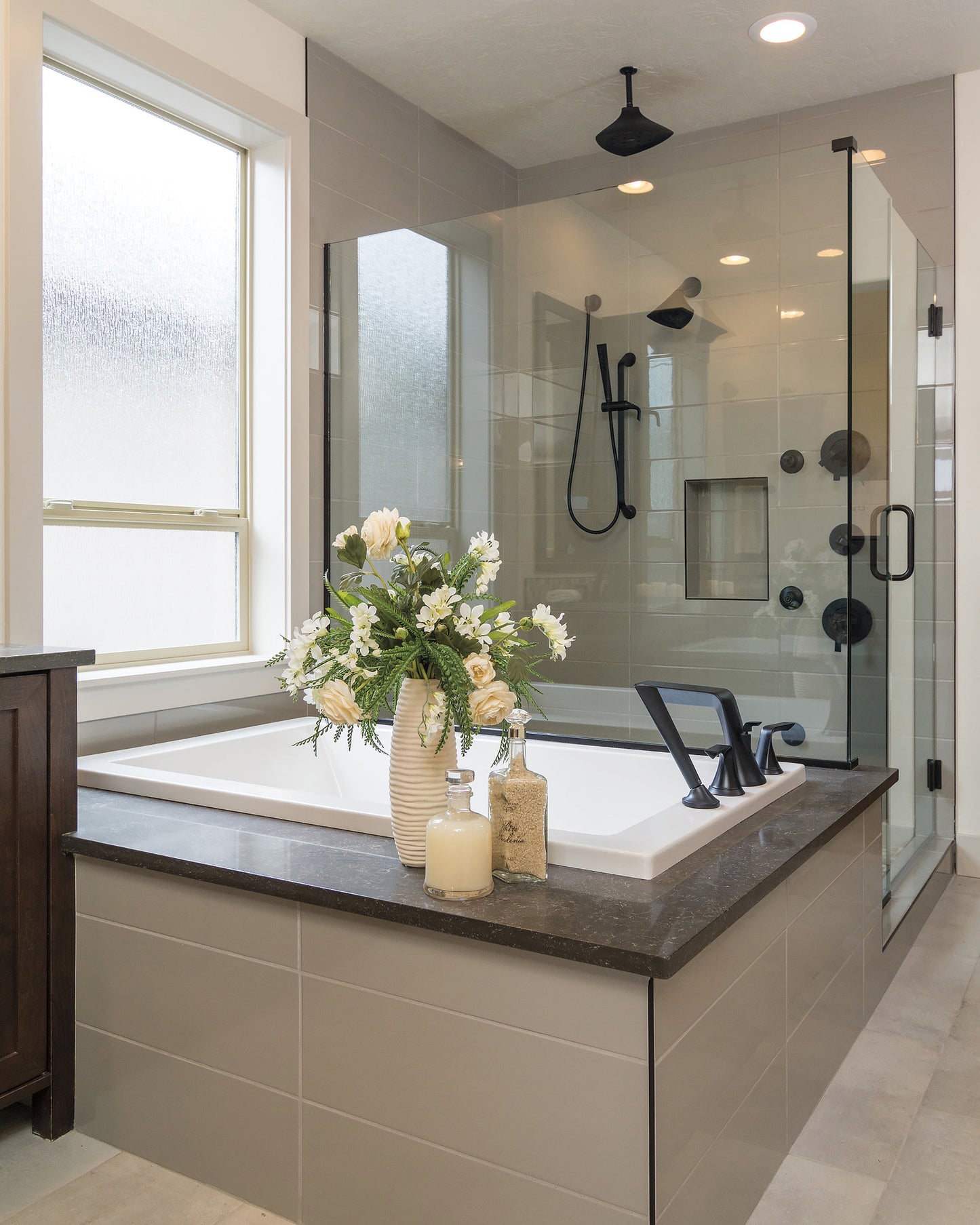 Essential Shower Series 6" Ceiling Mount Shower Arm And Round Flange lifestyle