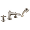 Brizo Rook Roman Tub Faucet with Handshower - Less Handles - Complete Kit - Brilliance® Luxe Nickel®