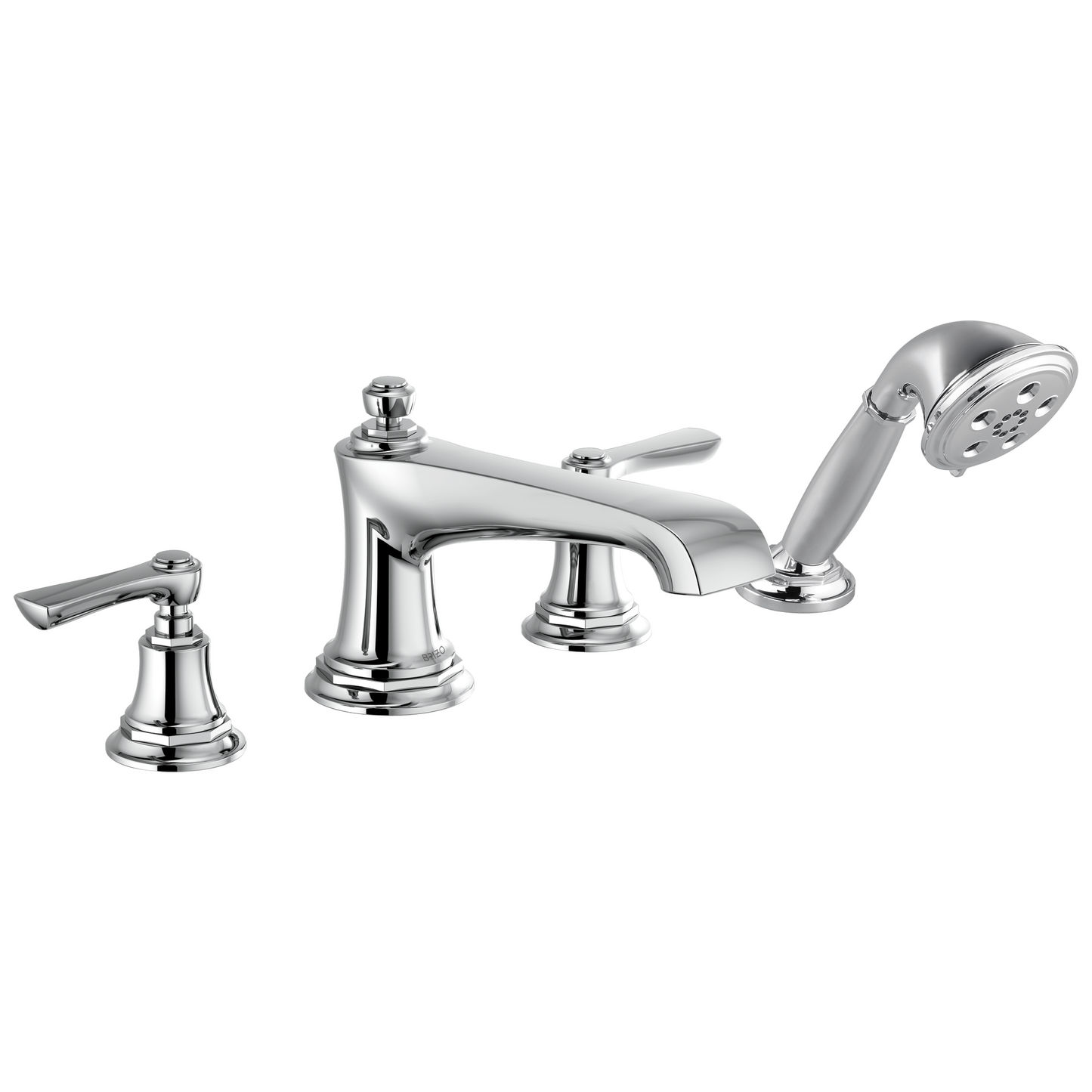 Brizo Rook Roman Tub Faucet with Handshower - Less Handles - Complete Kit - Polished Chrome