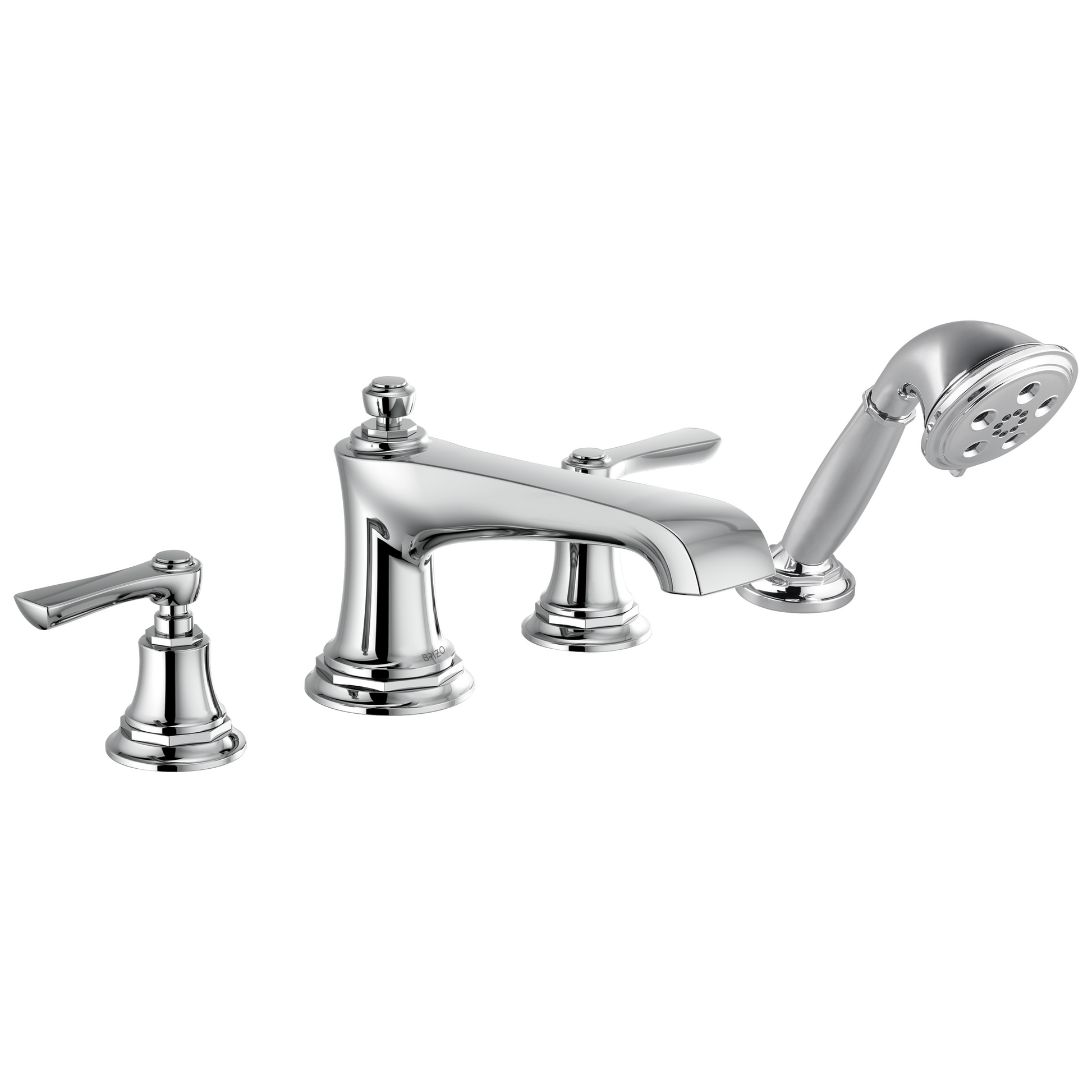 Brizo Rook Roman Tub Faucet with Handshower - Less Handles - Complete Kit - Polished Chrome
