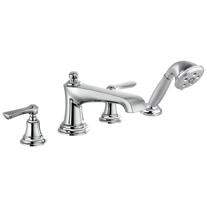 Brizo Rook Roman Tub Faucet with Handshower - Less Handles - Complete Kit - Polished Chrome