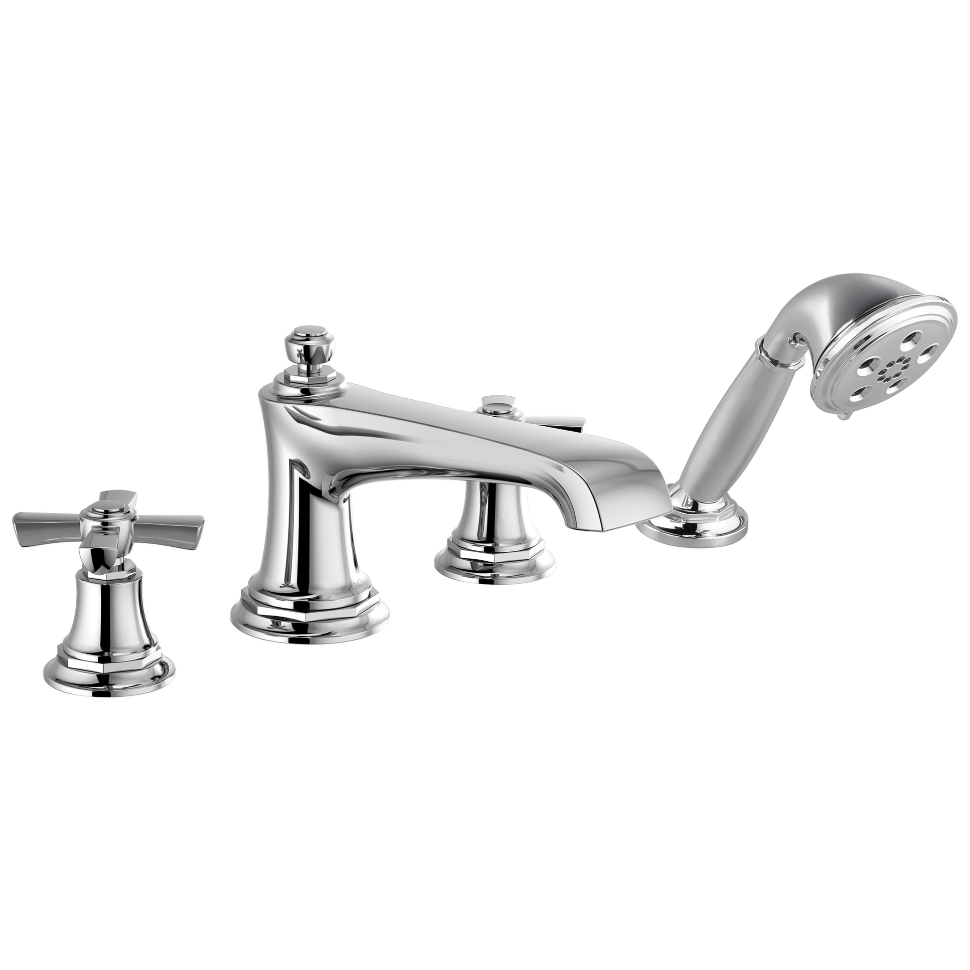 Brizo Rook Roman Tub Faucet with Handshower - Less Handles - Complete Kit - Polished Chrome