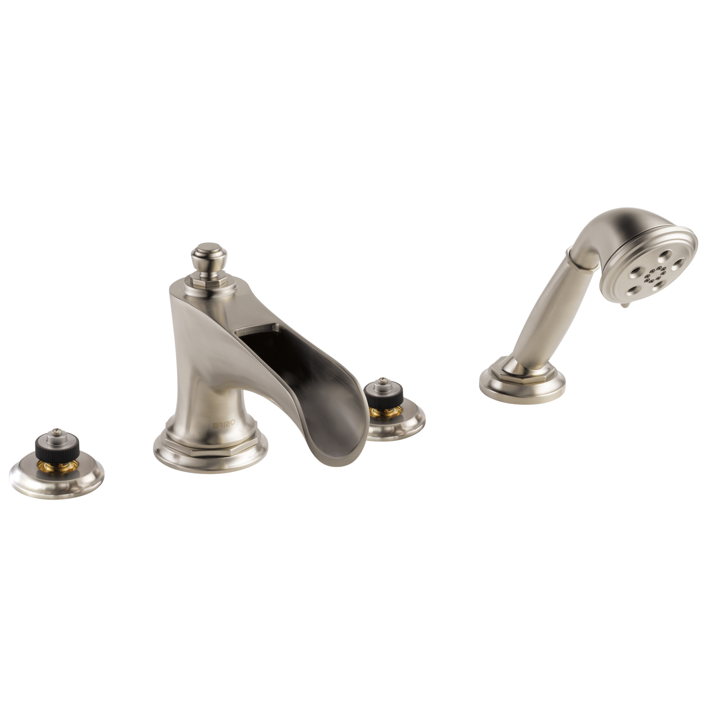 Rook Roman Tub Trim with Hand Shower - Less Handles - Brilliance® Luxe Nickel®