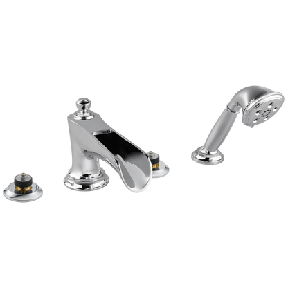 Rook Roman Tub Trim with Hand Shower - Less Handles - Polished Chrome