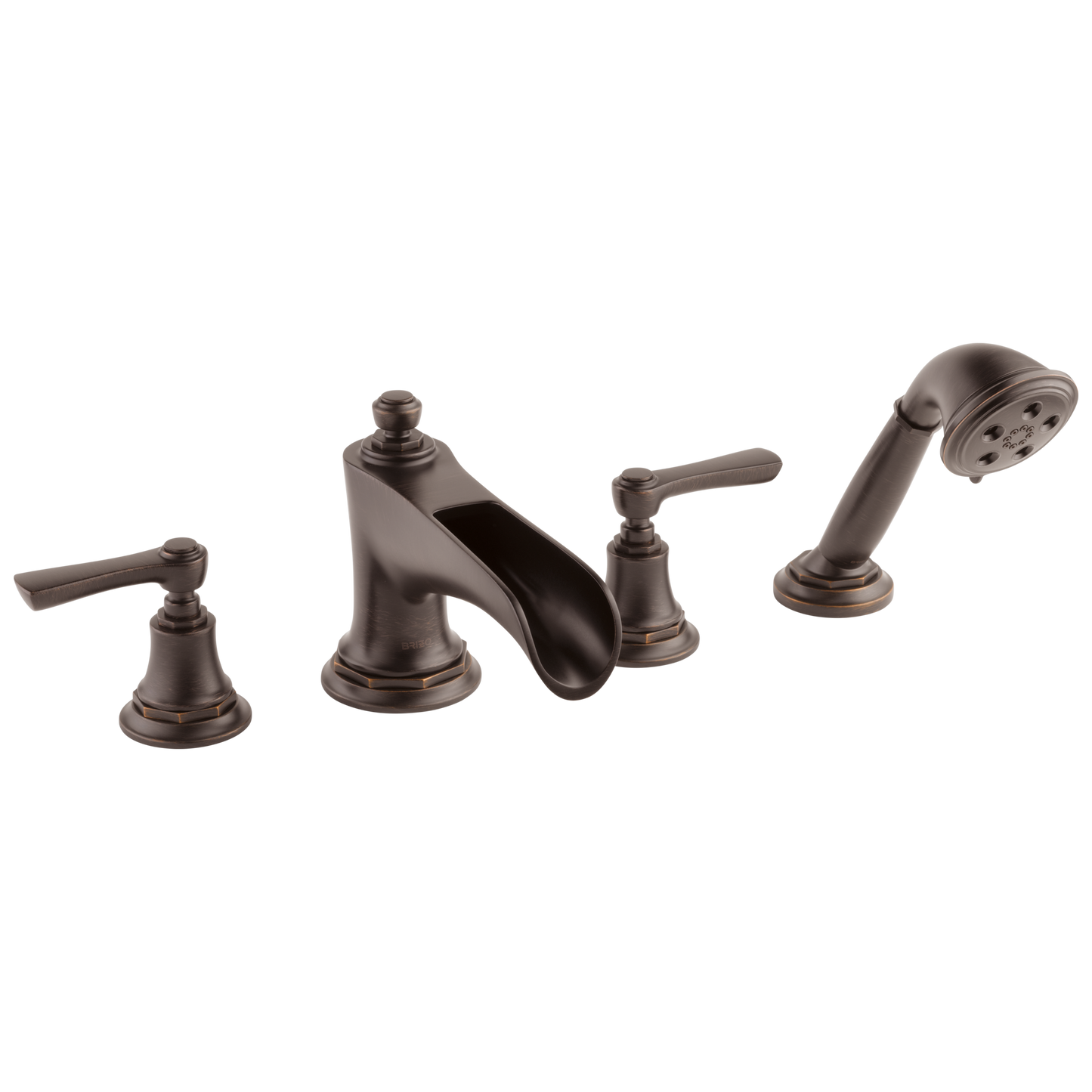 Brizo Rook Roman Tub Trim with Hand Shower - Less Handles - Complete Kit - Venetian Bronze®