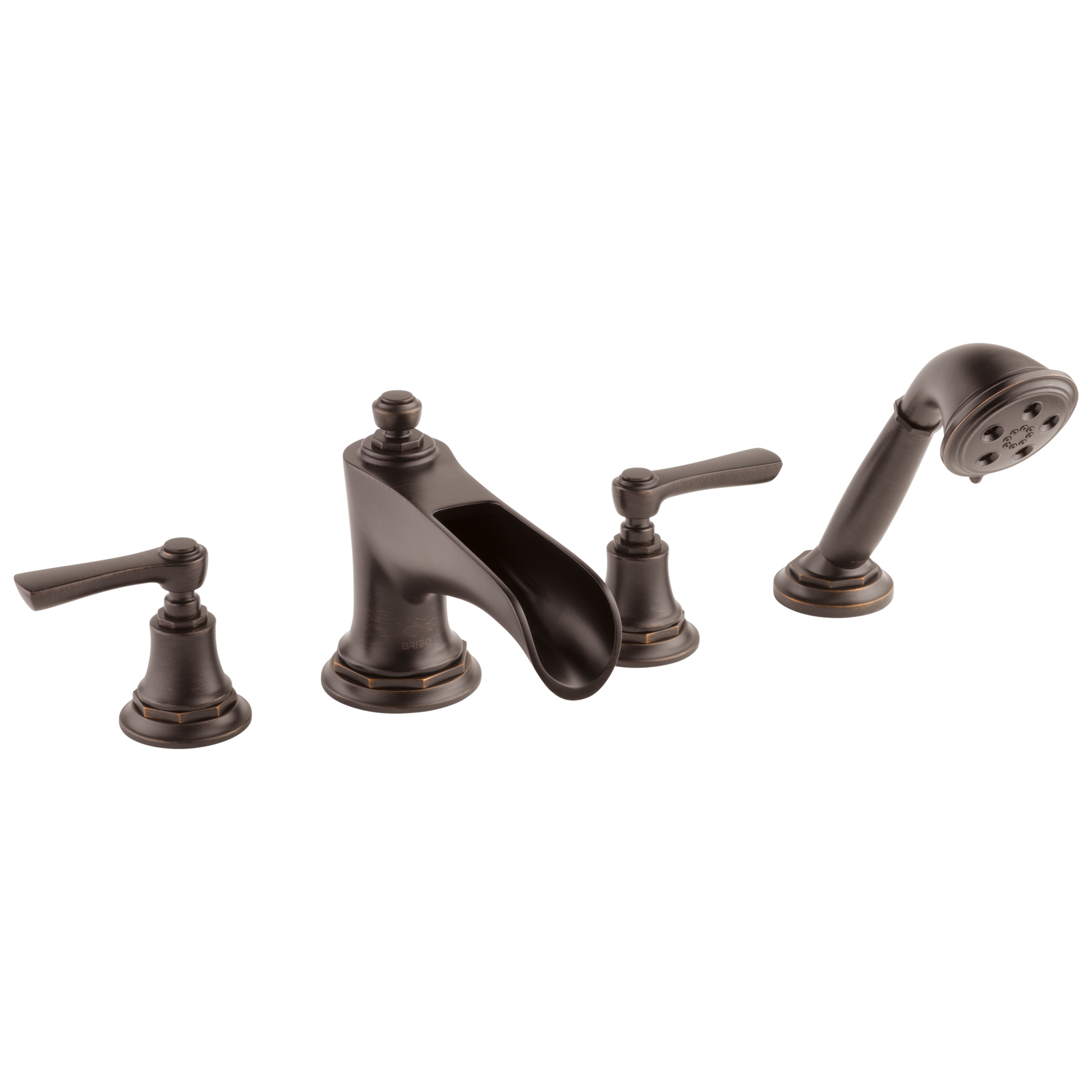 Brizo Rook Roman Tub Trim with Hand Shower - Less Handles - Complete Kit - Venetian Bronze®