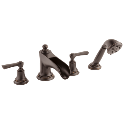 Brizo Rook Roman Tub Trim with Hand Shower - Less Handles - Complete Kit - Venetian Bronze®