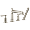 Brizo Invari Roman Tub Faucet With Handshower - Less Handles - Complete Kit - Brilliance® Luxe Nickel®