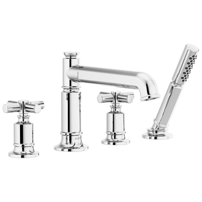 Brizo Invari Roman Tub Faucet With Handshower - Less Handles - Complete Kit - Polished Chrome