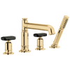 Brizo Invari Roman Tub Faucet With Handshower - Less Handles - Complete Kit - Brilliance® Polished Gold