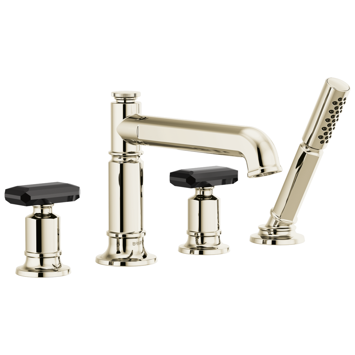 Brizo Invari Roman Tub Faucet With Handshower - Less Handles - Complete Kit - Brilliance® Polished Nickel