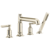 Brizo Invari Roman Tub Faucet With Handshower - Less Handles - Complete Kit - Brilliance® Polished Nickel