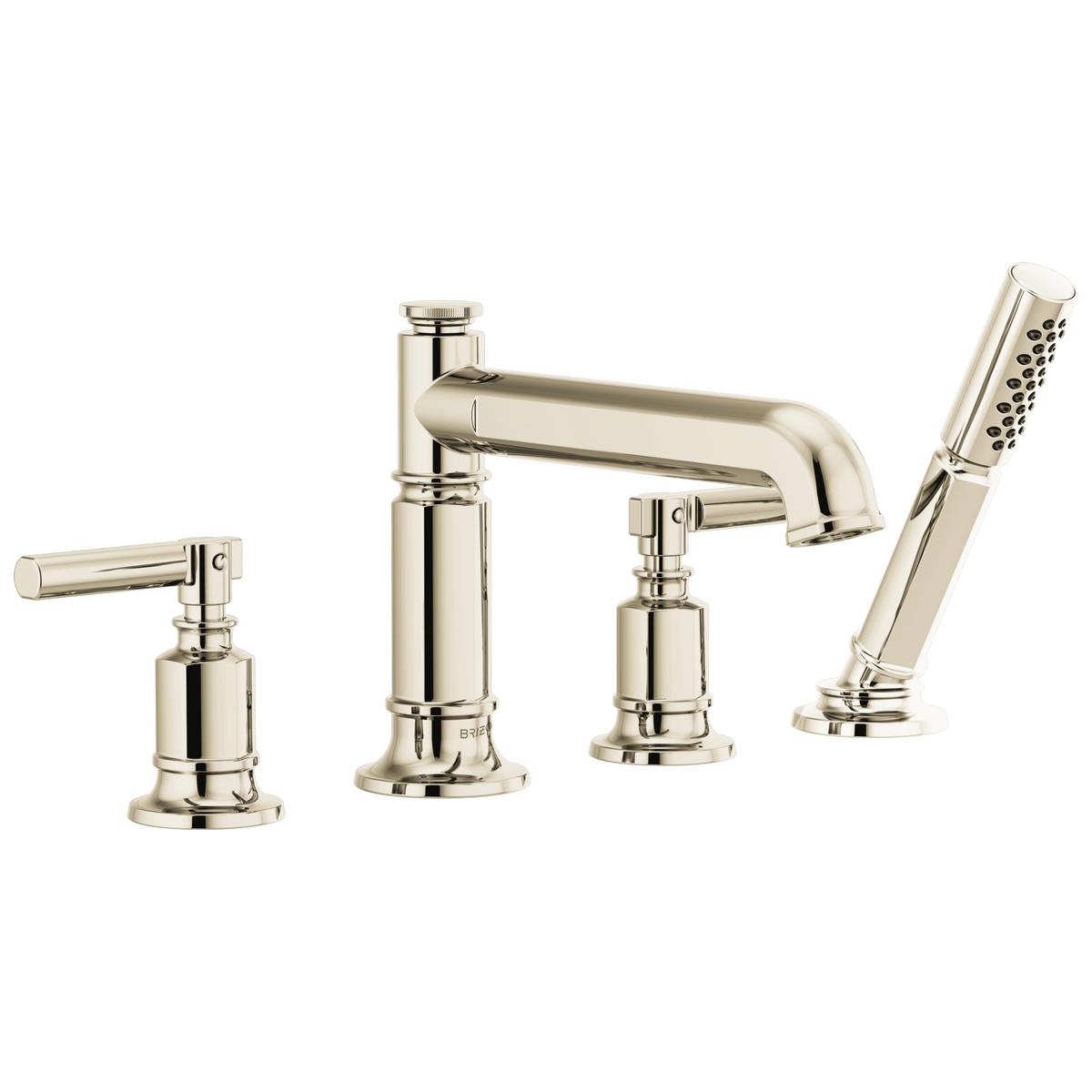 Brizo Invari Roman Tub Faucet With Handshower - Less Handles - Complete Kit - Brilliance® Polished Nickel