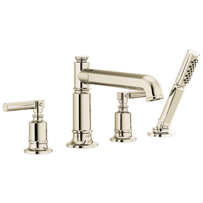 Brizo Invari Roman Tub Faucet With Handshower - Less Handles - Complete Kit - Brilliance® Polished Nickel