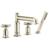 Brizo Invari Roman Tub Faucet With Handshower - Less Handles - Complete Kit - Brilliance® Polished Nickel