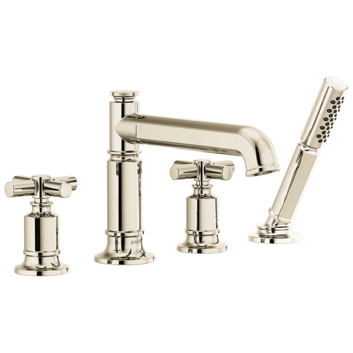 Brizo Invari Roman Tub Faucet With Handshower - Less Handles - Complete Kit - Brilliance® Polished Nickel