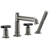 Brizo Invari Roman Tub Faucet With Handshower - Less Handles - Complete Kit - Brilliance® Luxe Steel®
