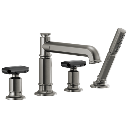 Brizo Invari Roman Tub Faucet With Handshower - Less Handles - Complete Kit - Brilliance® Luxe Steel®