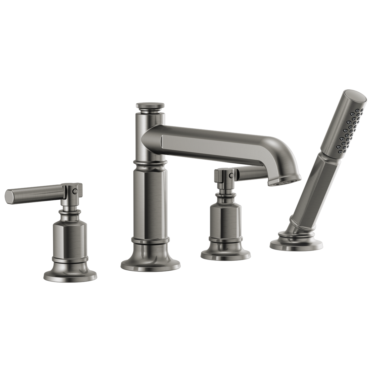 Brizo Invari Roman Tub Faucet With Handshower - Less Handles - Complete Kit - Brilliance® Luxe Steel®