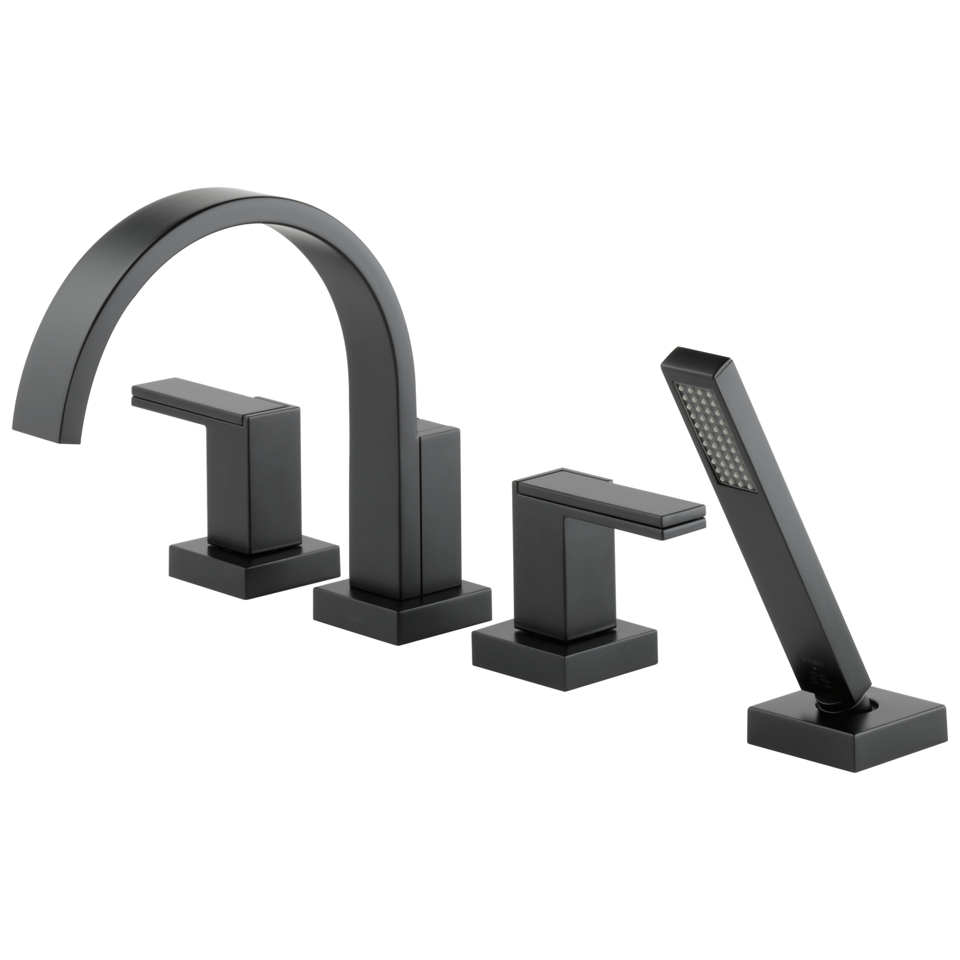 Brizo Siderna Roman Tub Faucet with Hand Shower - Less Handles - Complete Kit - Matte Black