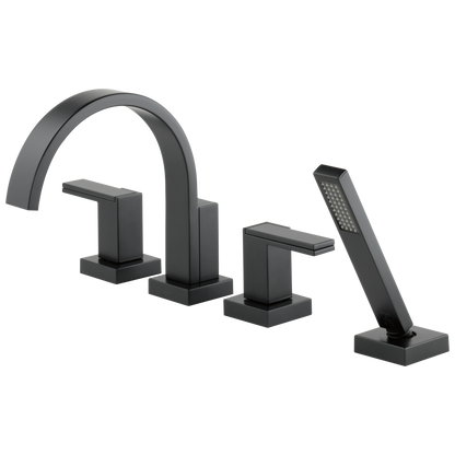 Brizo Siderna Roman Tub Faucet with Hand Shower - Less Handles - Complete Kit - Matte Black