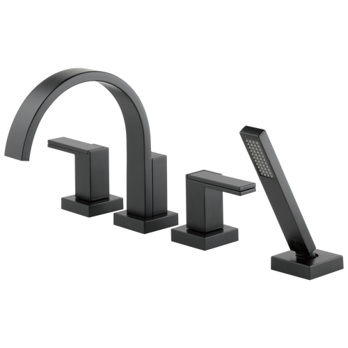 Brizo Siderna Roman Tub Faucet with Hand Shower - Less Handles - Complete Kit - Matte Black