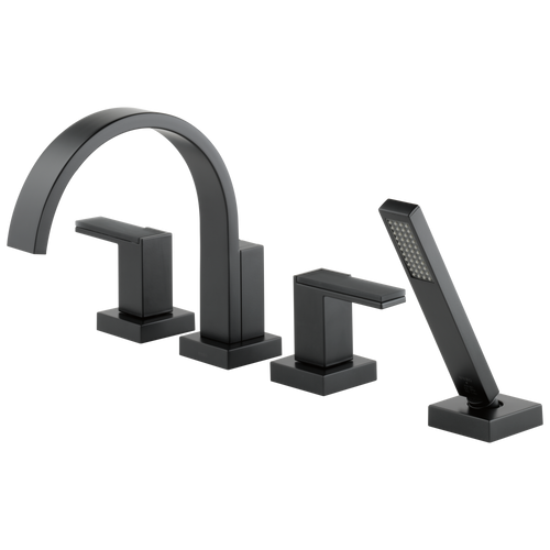 Brizo Siderna Roman Tub Faucet with Hand Shower - Less Handles - Complete Kit - Matte Black