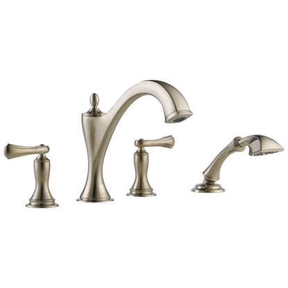 Brizo Charlotte Roman Tub Faucet with Hand Shower Trim - Less Handles - Complete Kit - Brilliance® Brushed Nickel