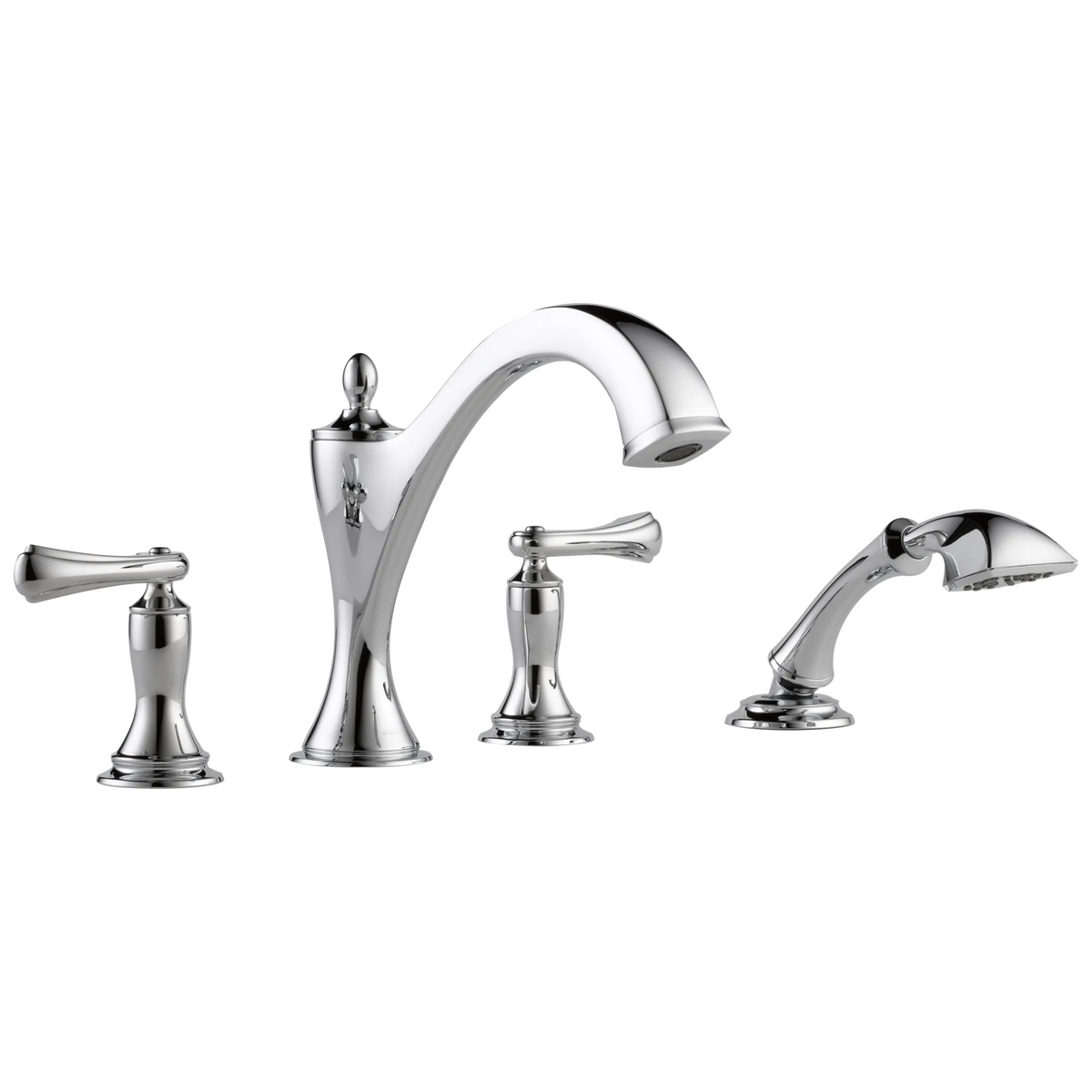 Brizo Charlotte Roman Tub Faucet with Hand Shower Trim - Less Handles - Complete Kit - Polished Chrome