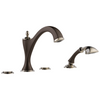 Charlotte Roman Tub Faucet with Hand Shower Trim - Less Handles - Cocoa Bronze / Polished Nickel