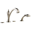 Charlotte Roman Tub Faucet with Hand Shower Trim - Less Handles - Polished Nickel