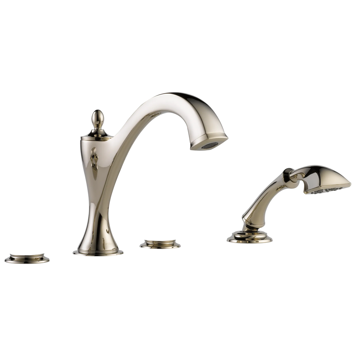 Charlotte Roman Tub Faucet with Hand Shower Trim - Less Handles - Polished Nickel