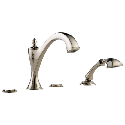 Charlotte Roman Tub Faucet with Hand Shower Trim - Less Handles - Polished Nickel