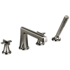 Brizo Levoir Roman Tub Faucet With Handshower - Less Handles - Complete Kit - Brilliance® Black Onyx