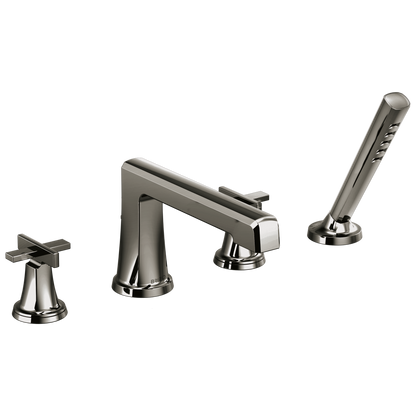 Brizo Levoir Roman Tub Faucet With Handshower - Less Handles - Complete Kit - Brilliance® Black Onyx