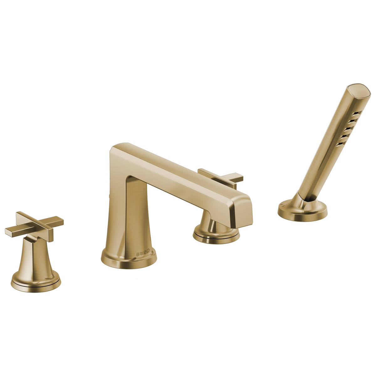 Brizo Levoir Roman Tub Faucet With Handshower - Less Handles - Complete Kit - Brilliance® Luxe Gold®