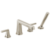Brizo Levoir Roman Tub Faucet With Handshower - Less Handles - Complete Kit - Brilliance® Luxe Nickel®