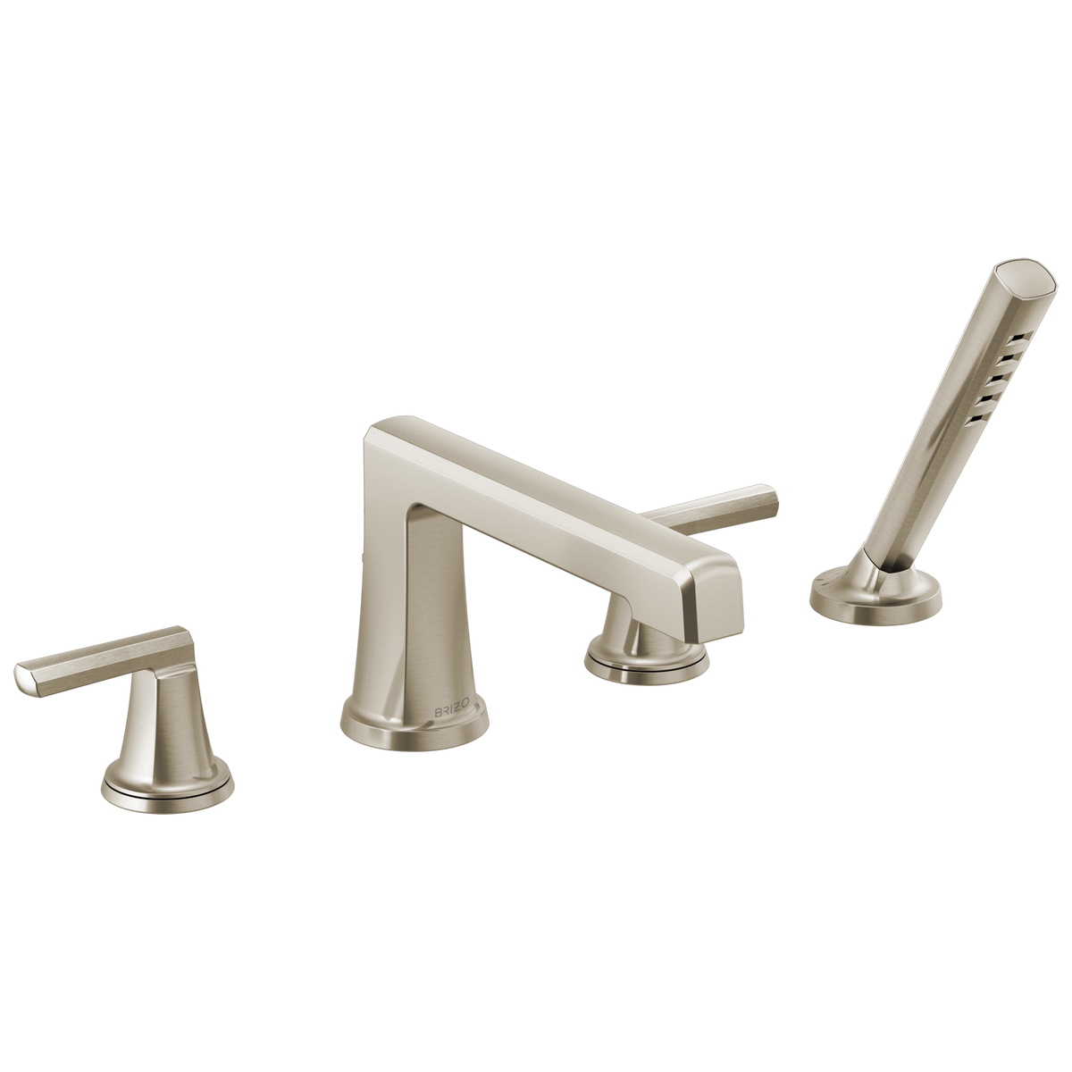 Brizo Levoir Roman Tub Faucet With Handshower - Less Handles - Complete Kit - Brilliance® Luxe Nickel®