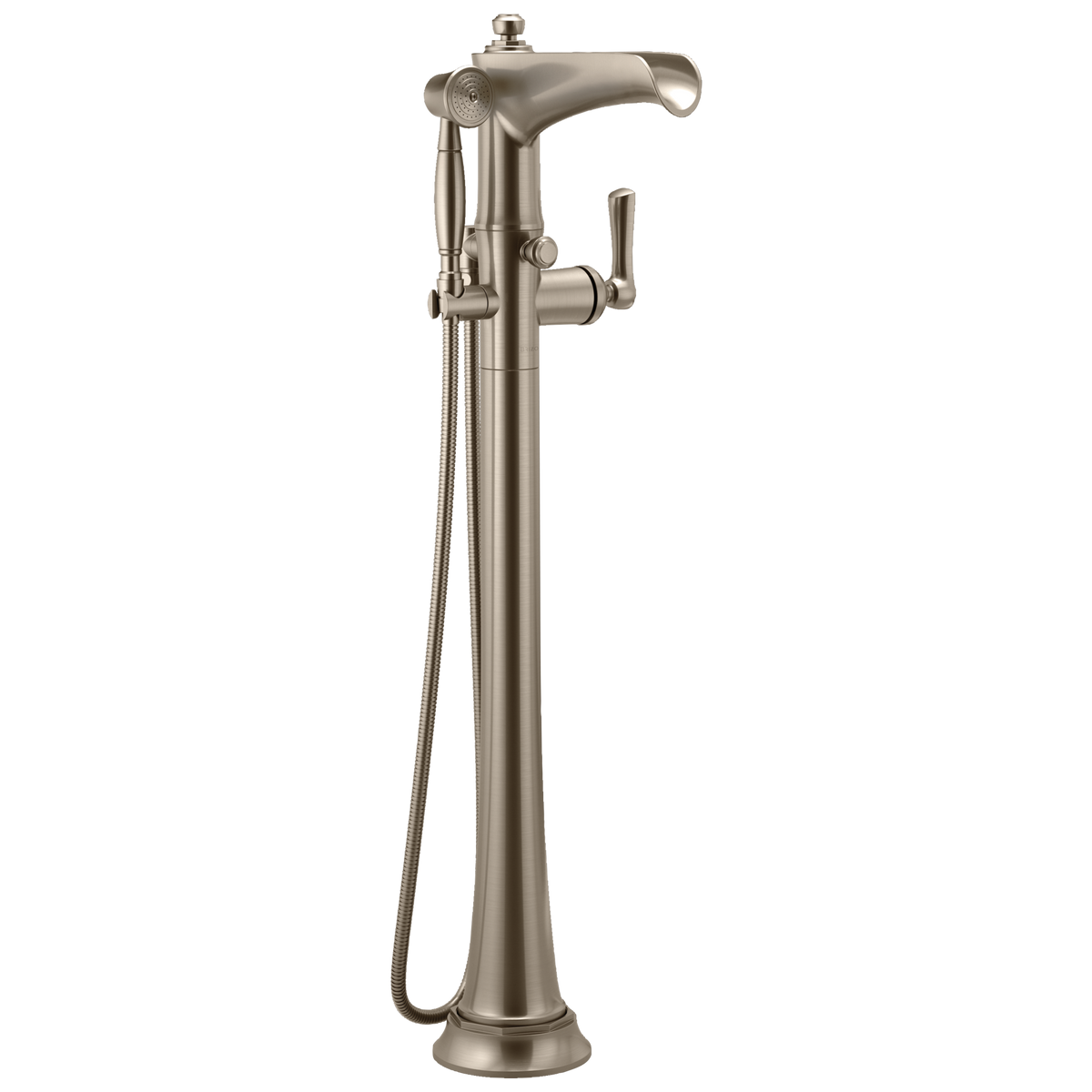 Rook Freestanding Floor Mount Tub Filler - Brilliance® Luxe Nickel®