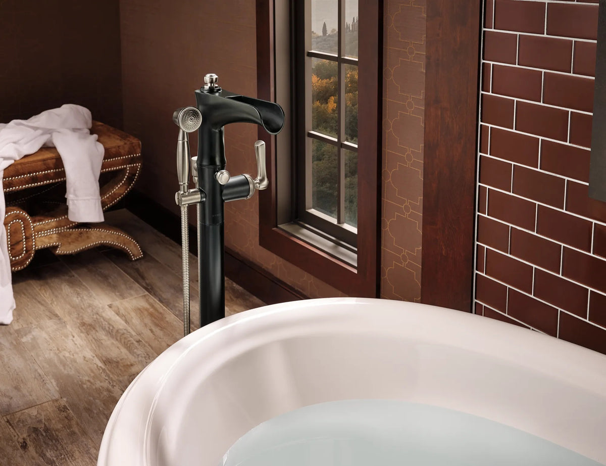 Rook Freestanding Floor Mount Tub Filler lifestyle
