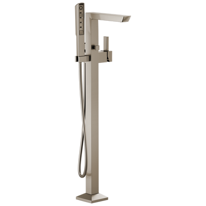 Vettis Single-Handle Floor Mount Tub Filler - Brilliance® Luxe Nickel®