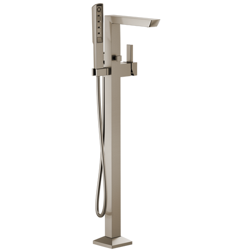Vettis Single-Handle Floor Mount Tub Filler - Brilliance® Luxe Nickel®
