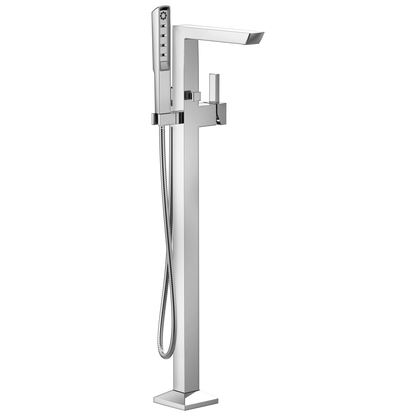 Vettis Single-Handle Floor Mount Tub Filler - Polished Chrome