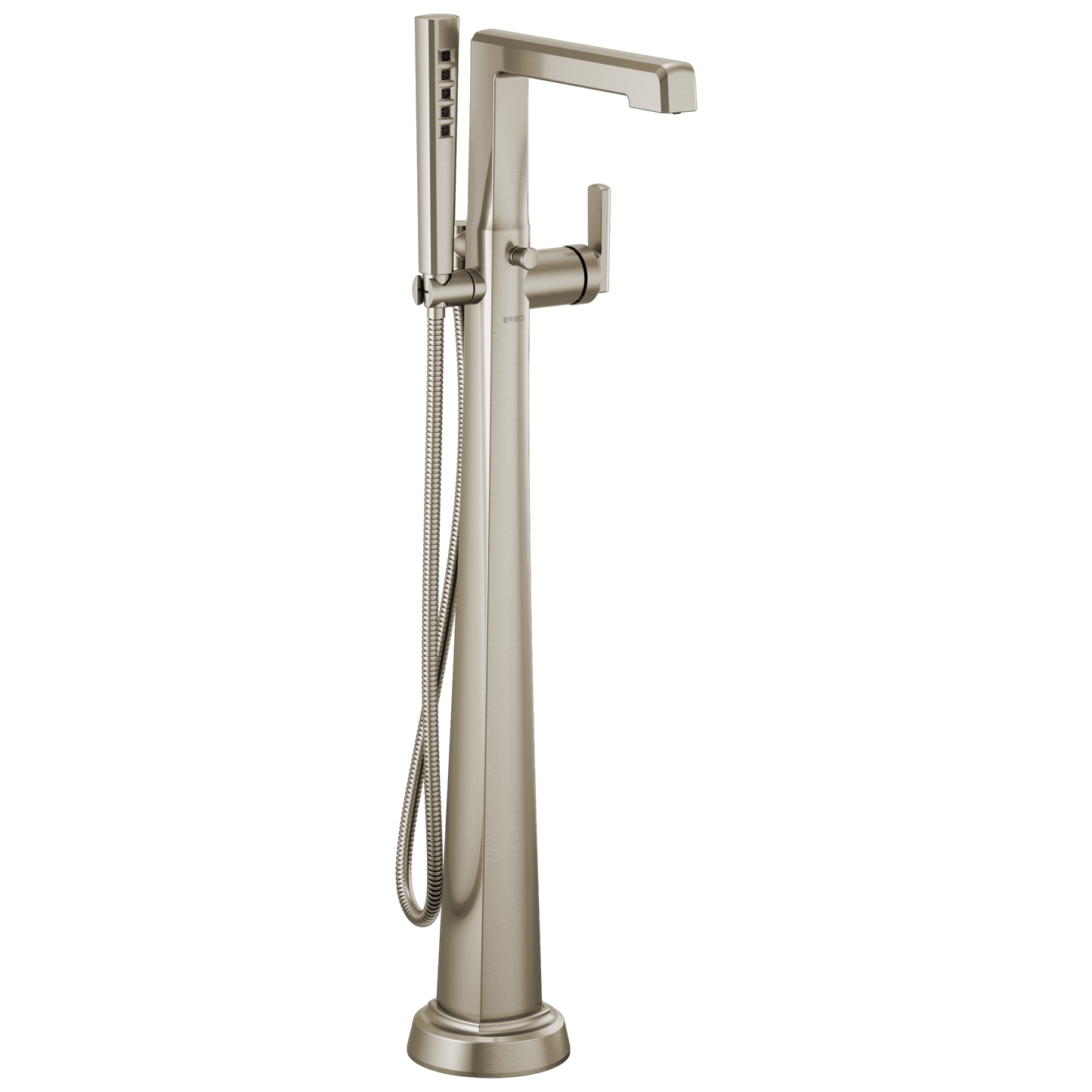 Levoir Single-Handle Floor Mount Tub Filler - Brilliance® Luxe Nickel®
