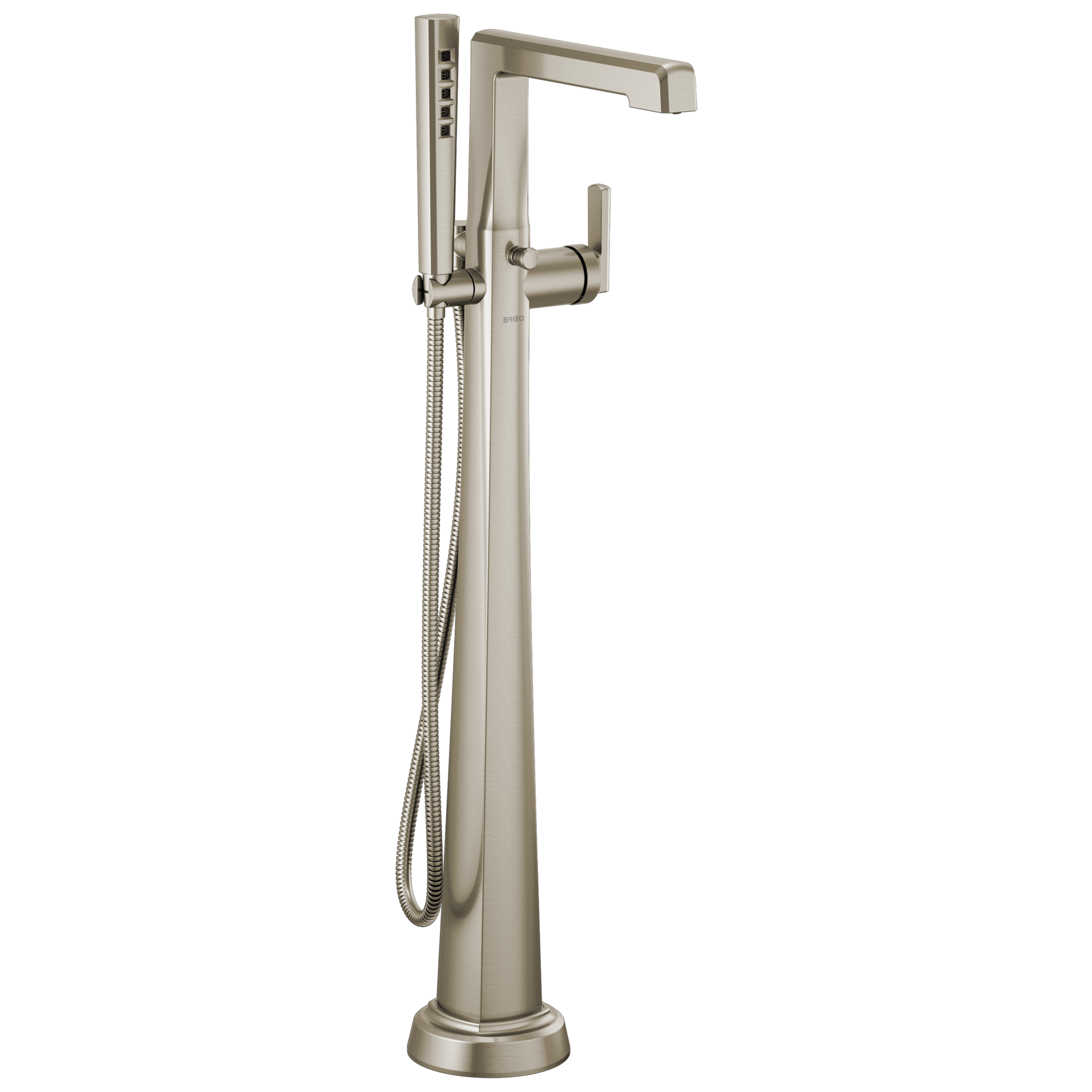 Levoir Single-Handle Floor Mount Tub Filler - Brilliance® Luxe Nickel®