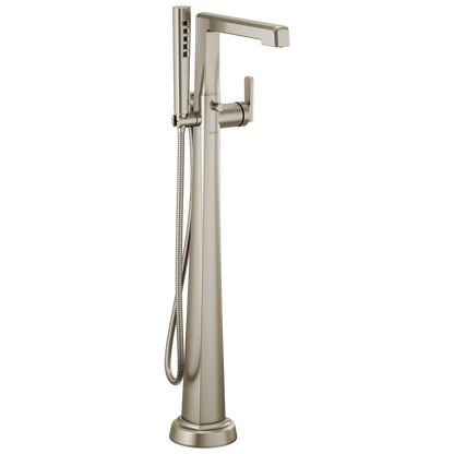 Levoir Single-Handle Floor Mount Tub Filler - Brilliance® Luxe Nickel®
