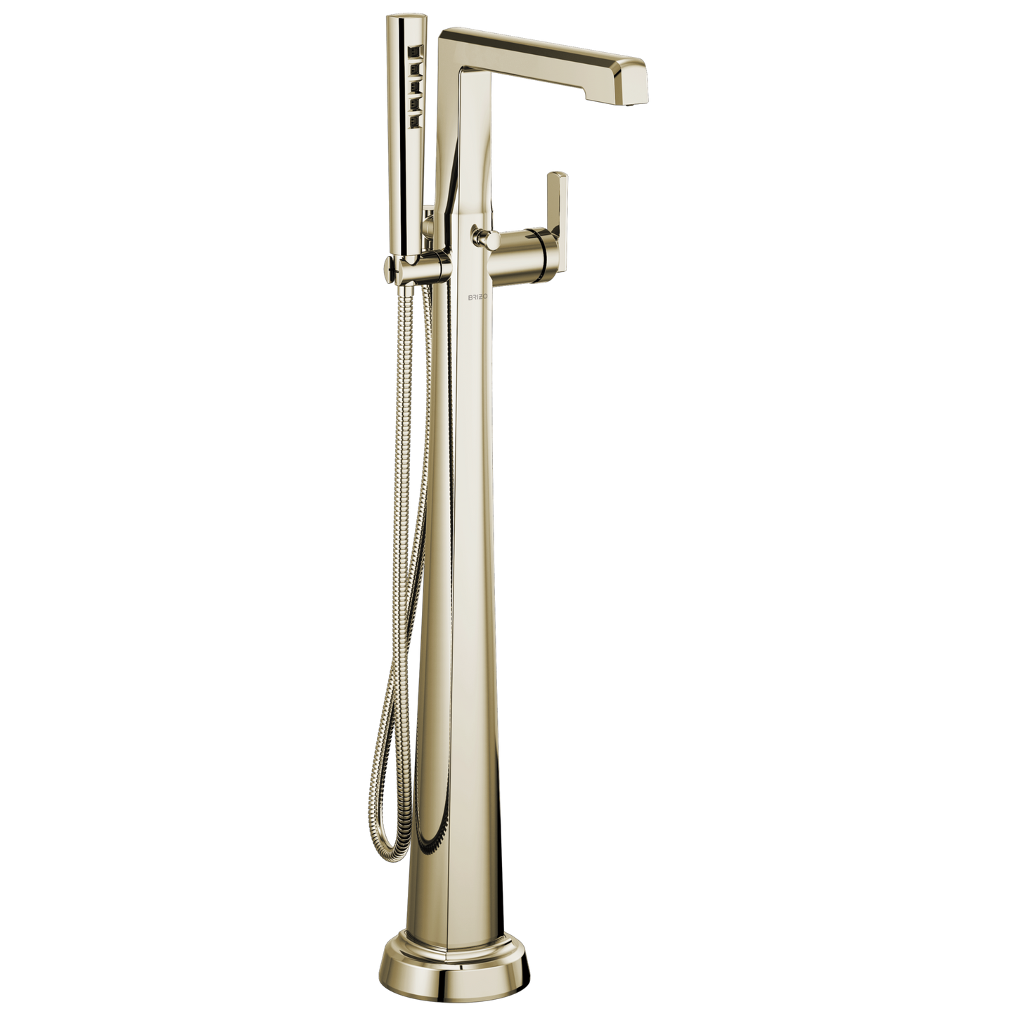 Levoir Single-Handle Floor Mount Tub Filler - Brilliance® Polished Nickel