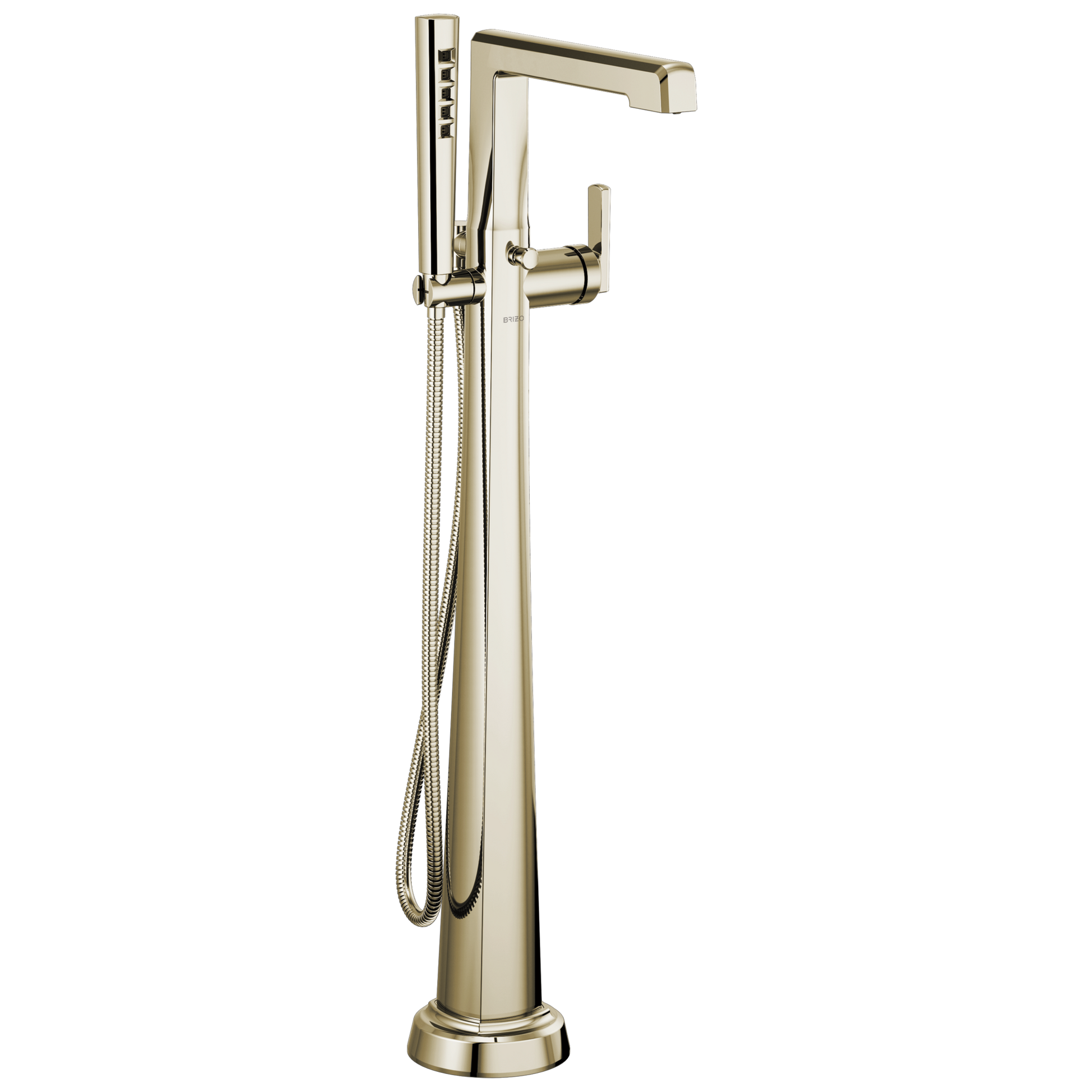 Levoir Single-Handle Floor Mount Tub Filler - Brilliance® Polished Nickel