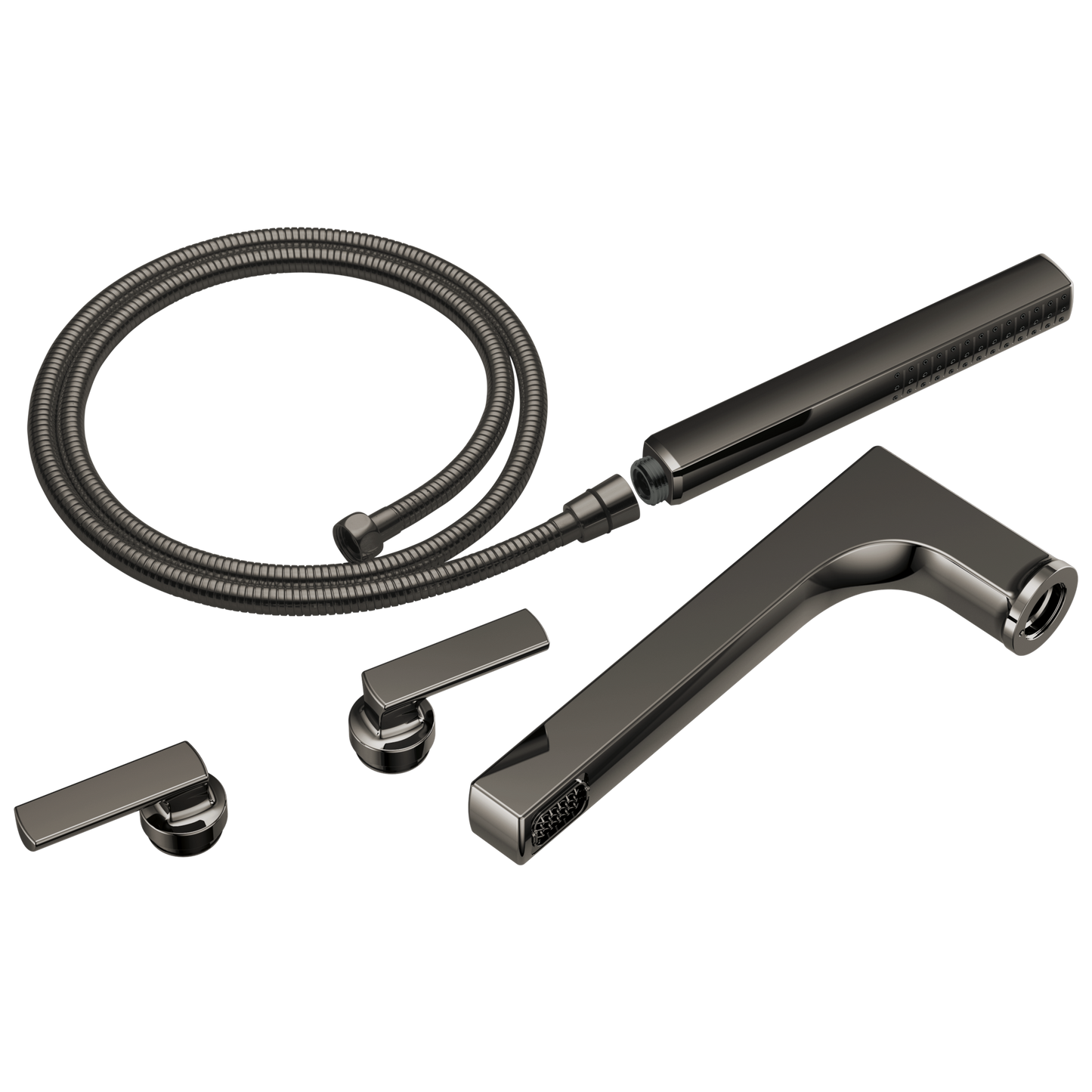 Kintsu Two-Handle Tub Filler Trim Kit With Lever Handles - Brilliance® Black Onyx