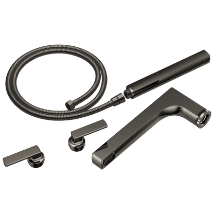 Kintsu Two-Handle Tub Filler Trim Kit With Lever Handles - Brilliance® Black Onyx